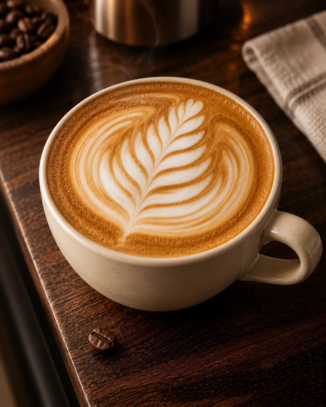 Latte art close-up