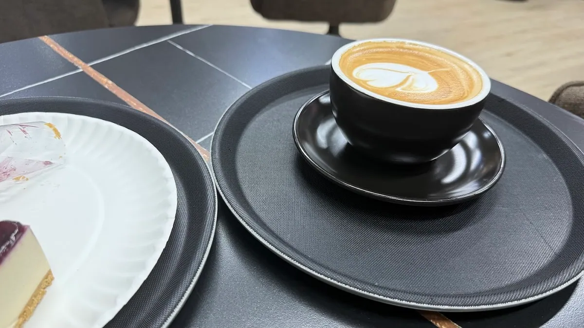 Cappuccino on a tray